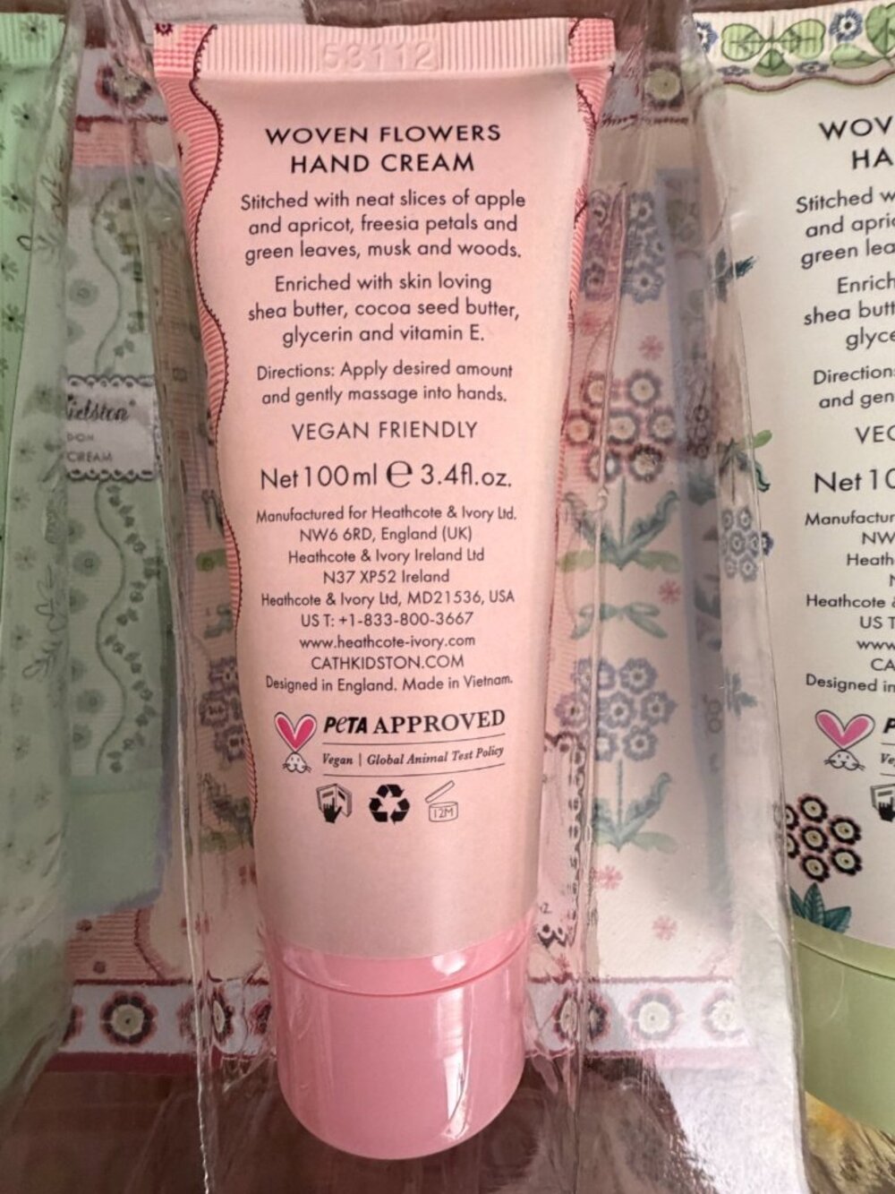 Cath Kidston London Hand Creams Woven Flowers Vegan Friendly Set of 3 3.4 fl oz - Picture 6 of 7
